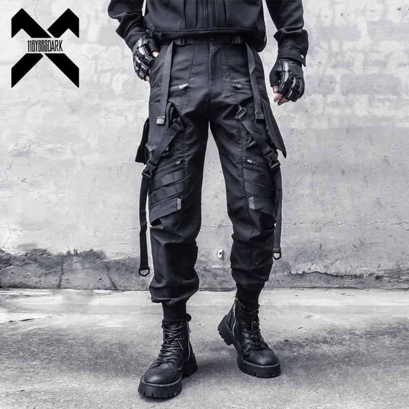 Men's Techwear Functional Cargo Pants, Tactical Pants with Tapes